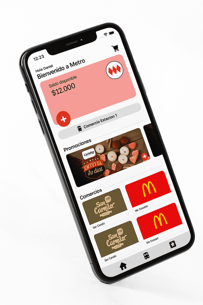 Conexión de flujo de Metro Stgo y Comercio establecido